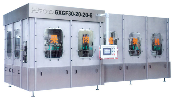 Aseptische Pulpsap het Vullen Machine voor HUISDIERENpvc pp of Glasfles 4 in 1 Eenheid